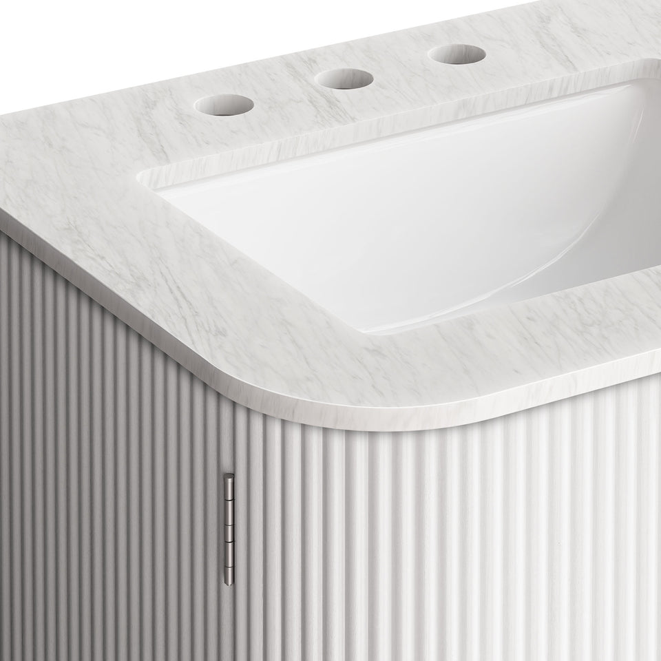 Zia 24" Wall-Mount Bathroom Vanity with Marble Sink by Modway