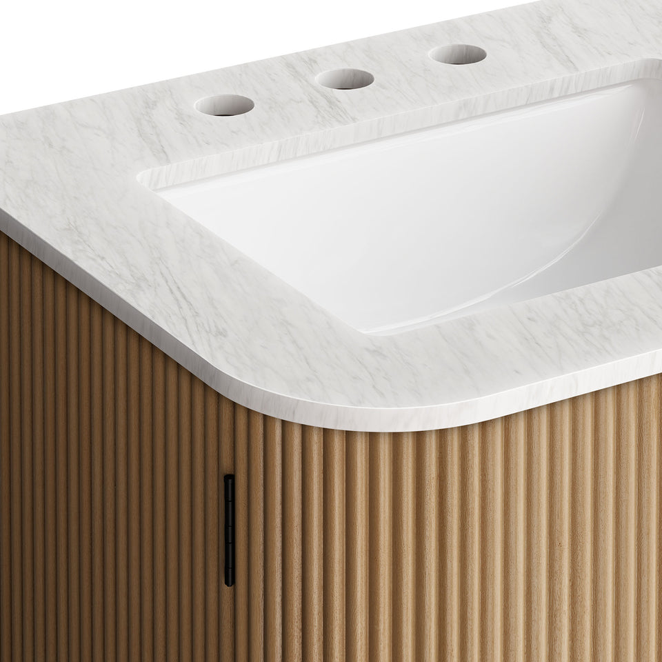 Zia 24" Wall-Mount Bathroom Vanity with Marble Sink by Modway