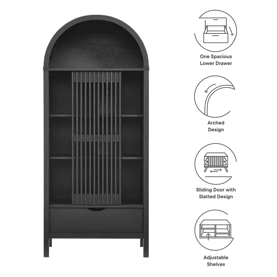 Vaughn 71" Arched Storage Display Cabinet by Modway
