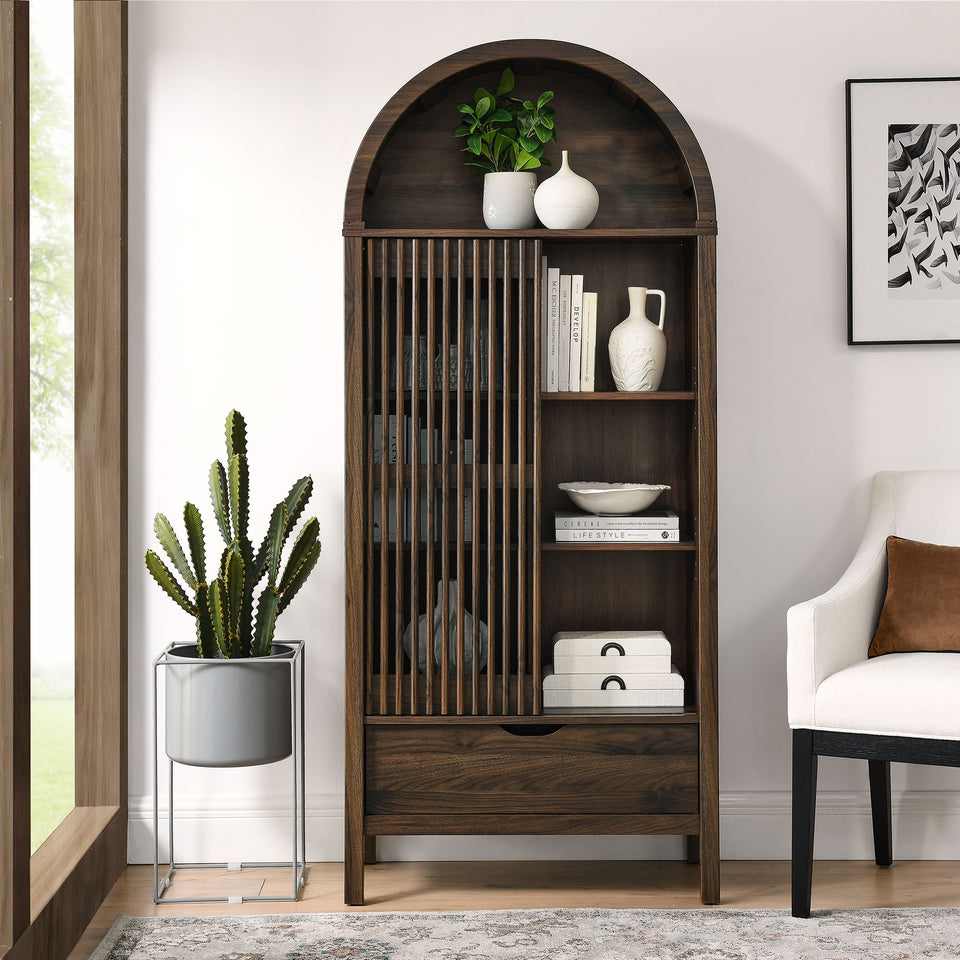 Vaughn 71" Arched Storage Display Cabinet by Modway