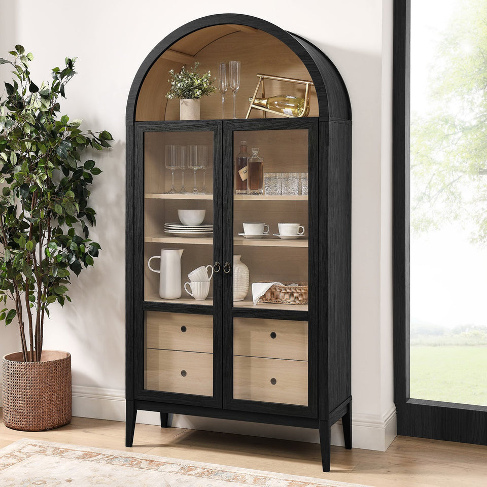 Nolan 74" Tall Wide Arched Storage Display Cabinet by Modway