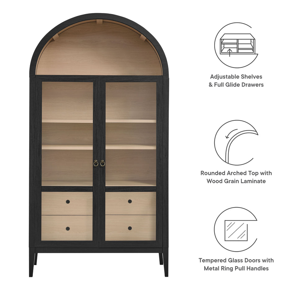 Nolan 74" Tall Wide Arched Storage Display Cabinet by Modway
