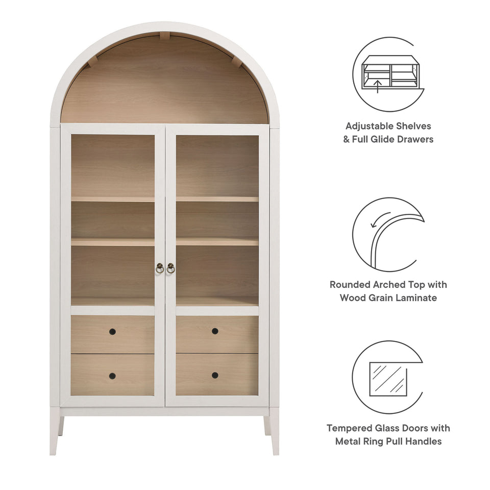 Nolan 74" Tall Wide Arched Storage Display Cabinet by Modway