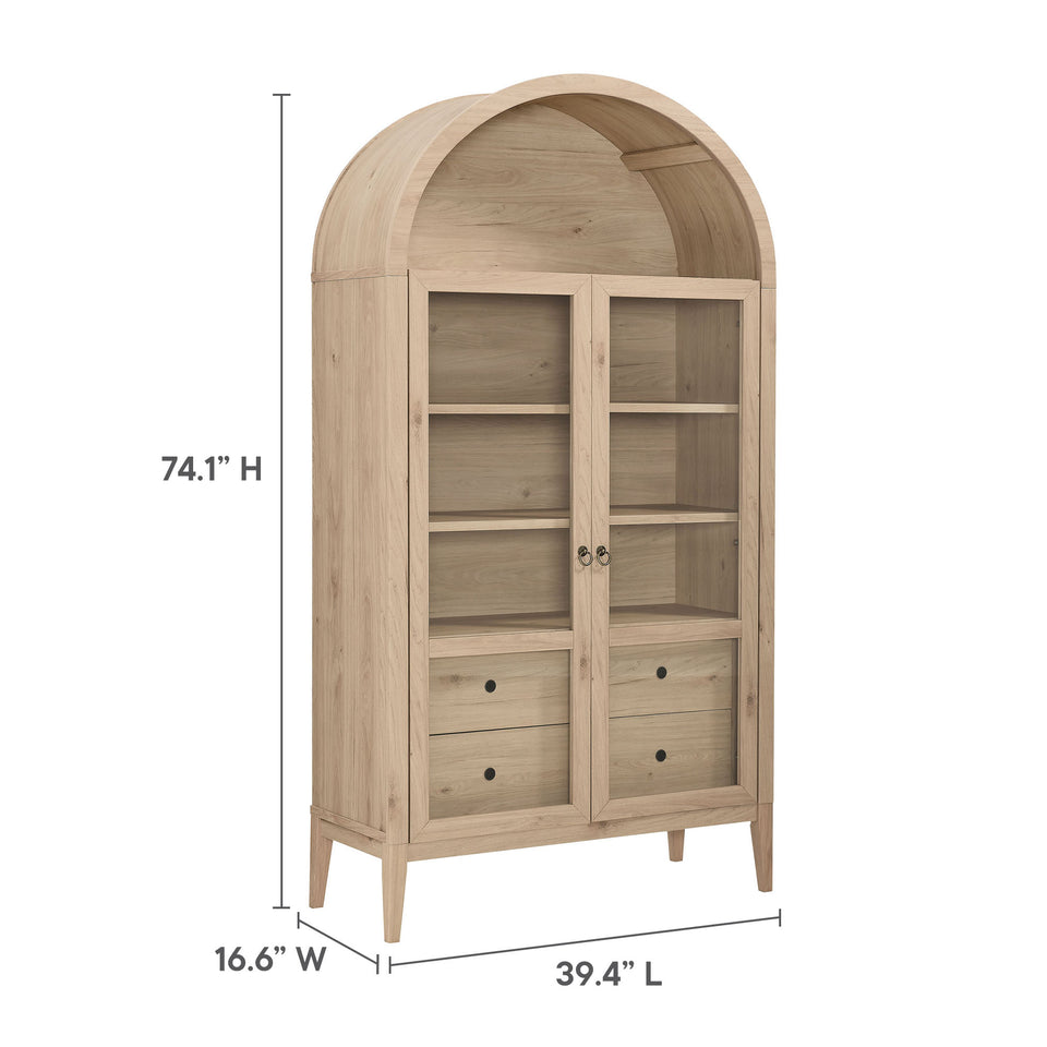 Nolan 74" Tall Wide Arched Storage Display Cabinet by Modway