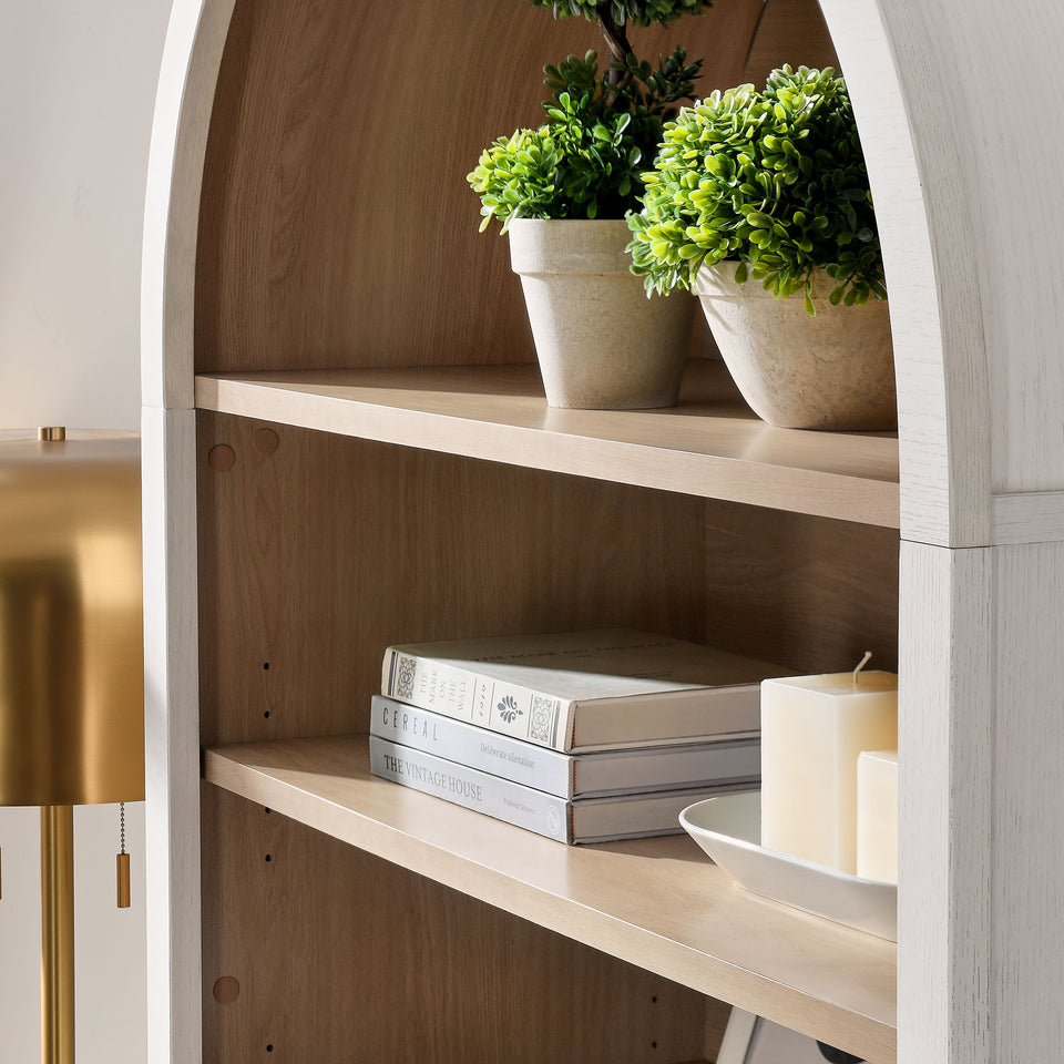 Nolan 74" Tall Wide Arched Storage Display Cabinet Bookshelf by Modway