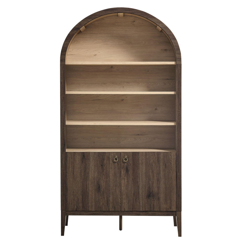 Nolan 74" Tall Wide Arched Storage Display Cabinet Bookshelf by Modway