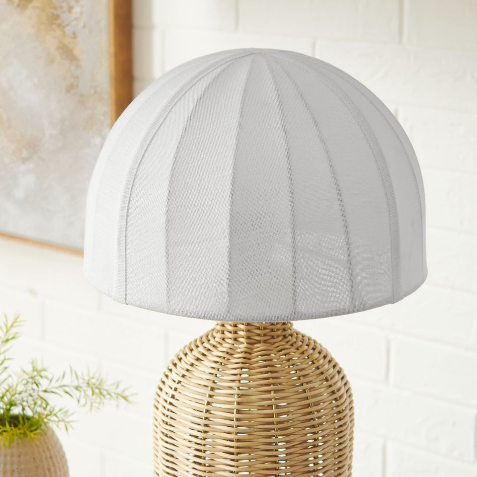 Santo Rattan Table Lamp With Dome Shade by Modway