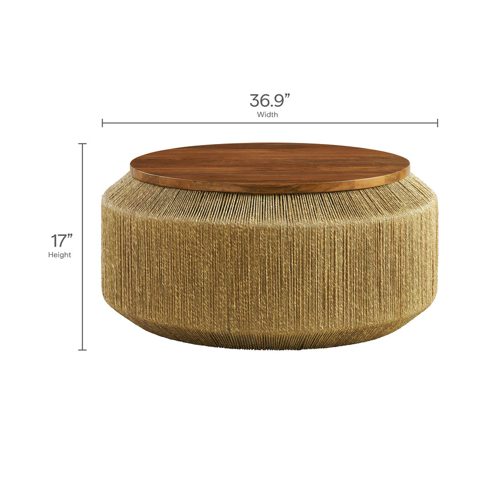 Maris Seagrass and Wood Coffee Table by Modway