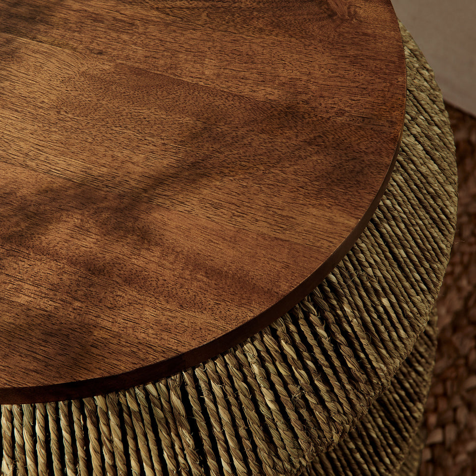 Maris Seagrass and Wood End Table by Modway