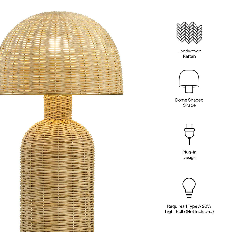 Briar Rattan Table Lamp by Modway