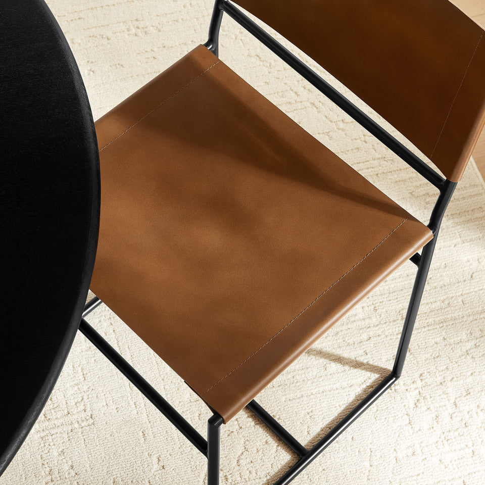 Thatcher Leather and Metal Dining Chair by Modway