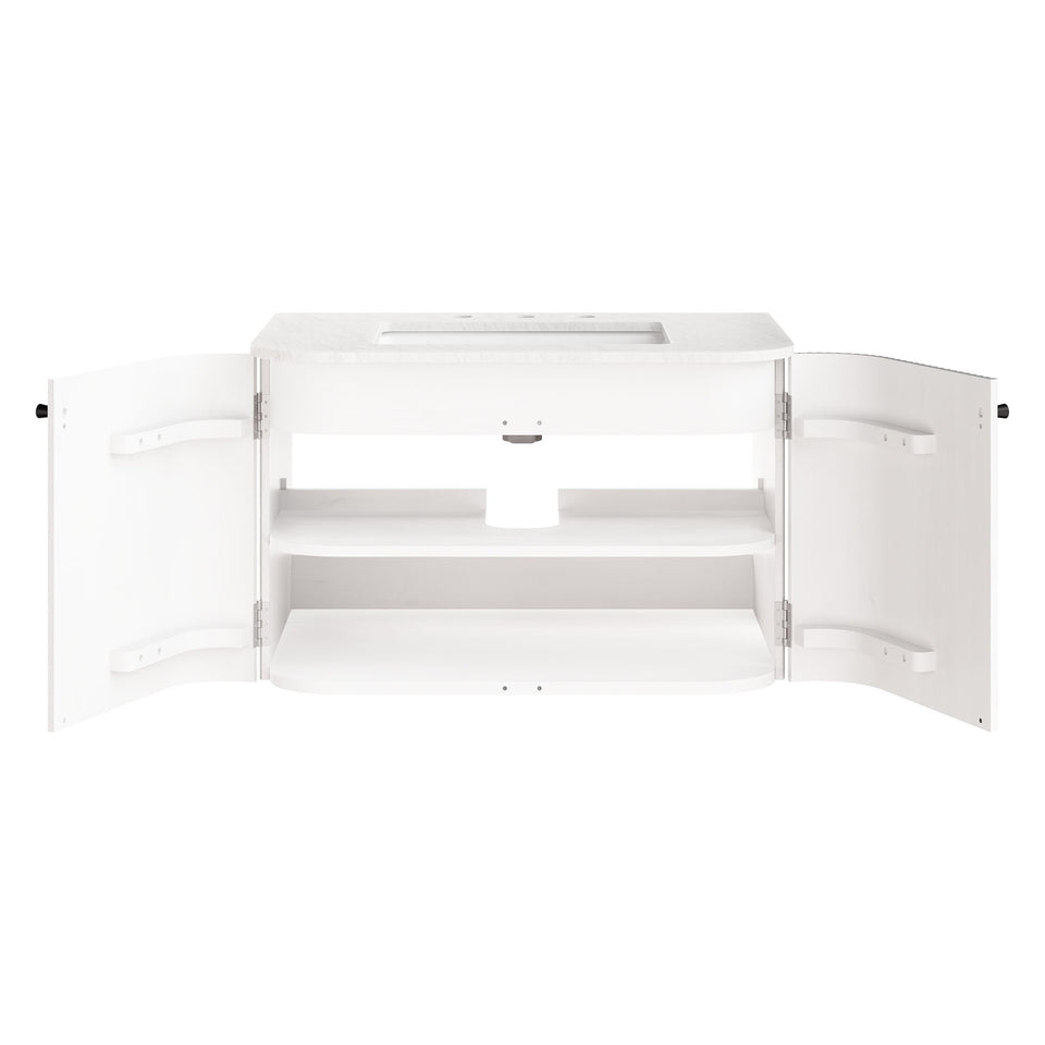 Zia 30" Wall-Mount Bathroom Vanity with Marble Sink by Modway