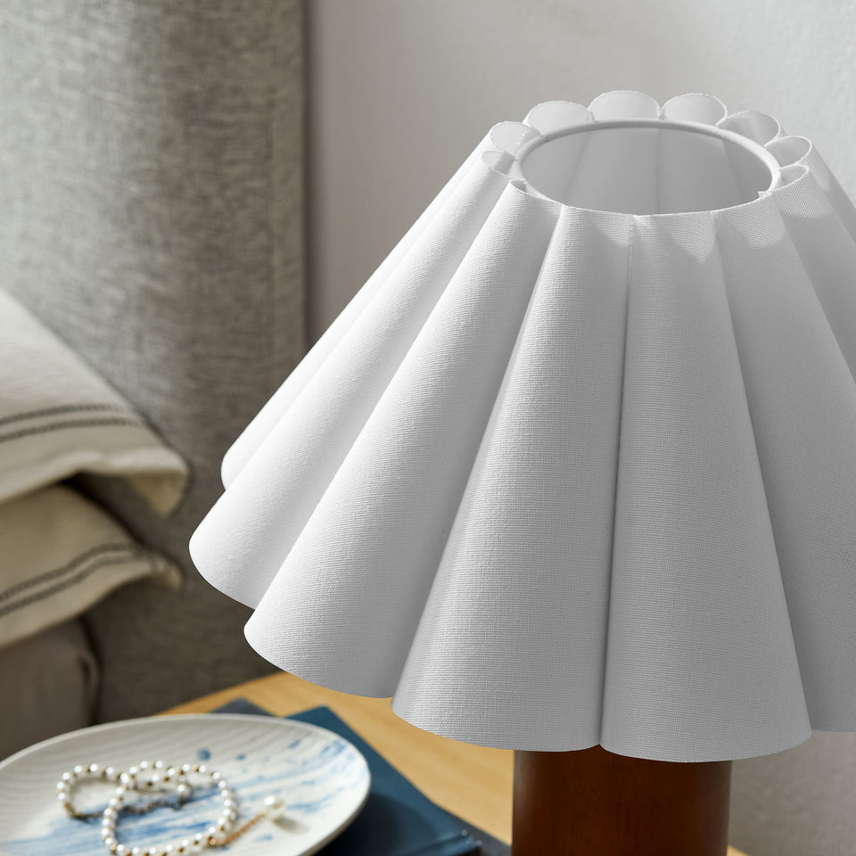 Flora Wood Table Lamp With Pleated Petal Shade by Modway