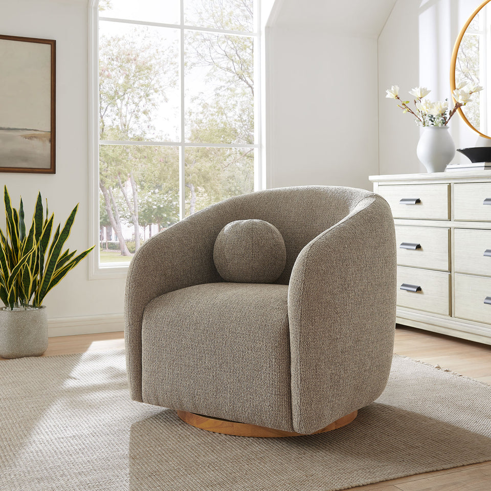 Holland Swivel Chenille Fabric Armchair by Modway