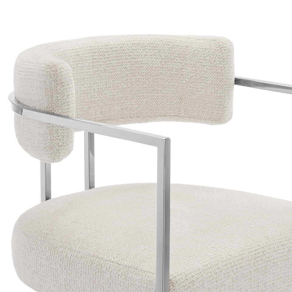 Huron Curved Back Fabric and Metal Counter Stool by Modway