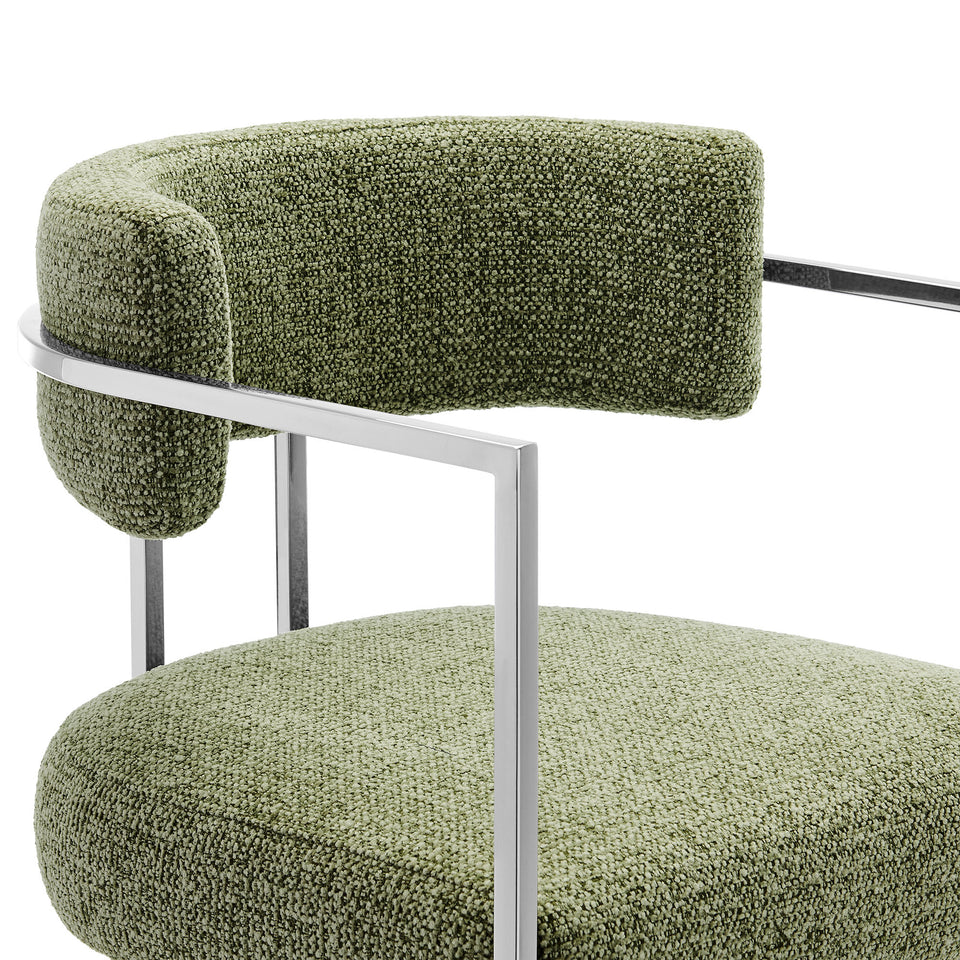 Huron Curved Back Fabric and Metal Counter Stool by Modway