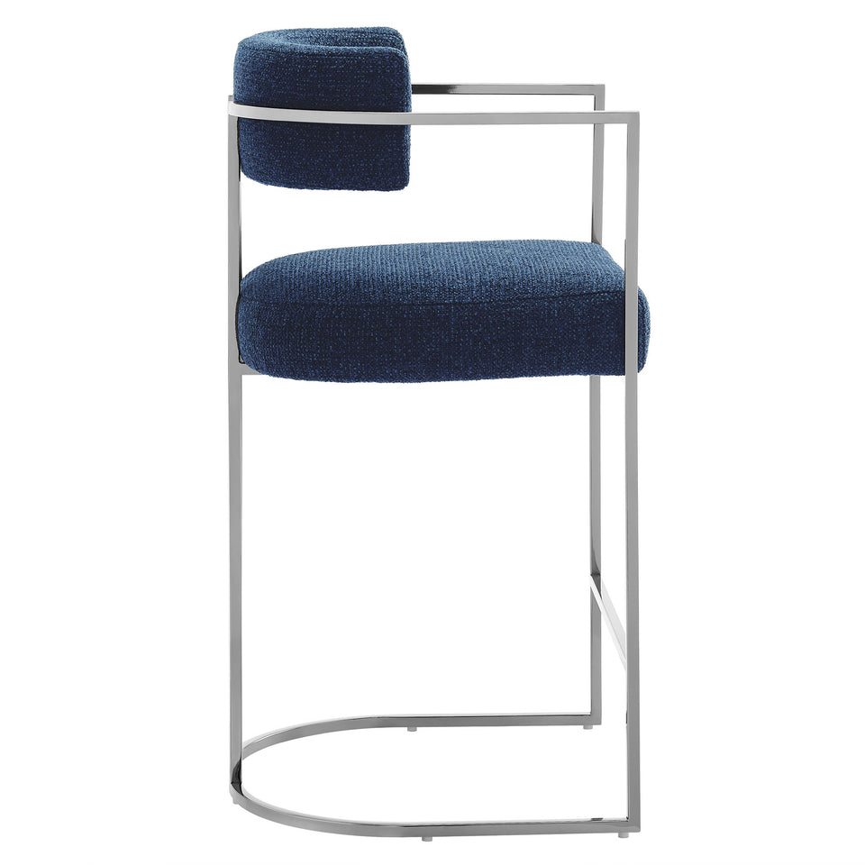 Huron Curved Back Fabric and Metal Counter Stool by Modway