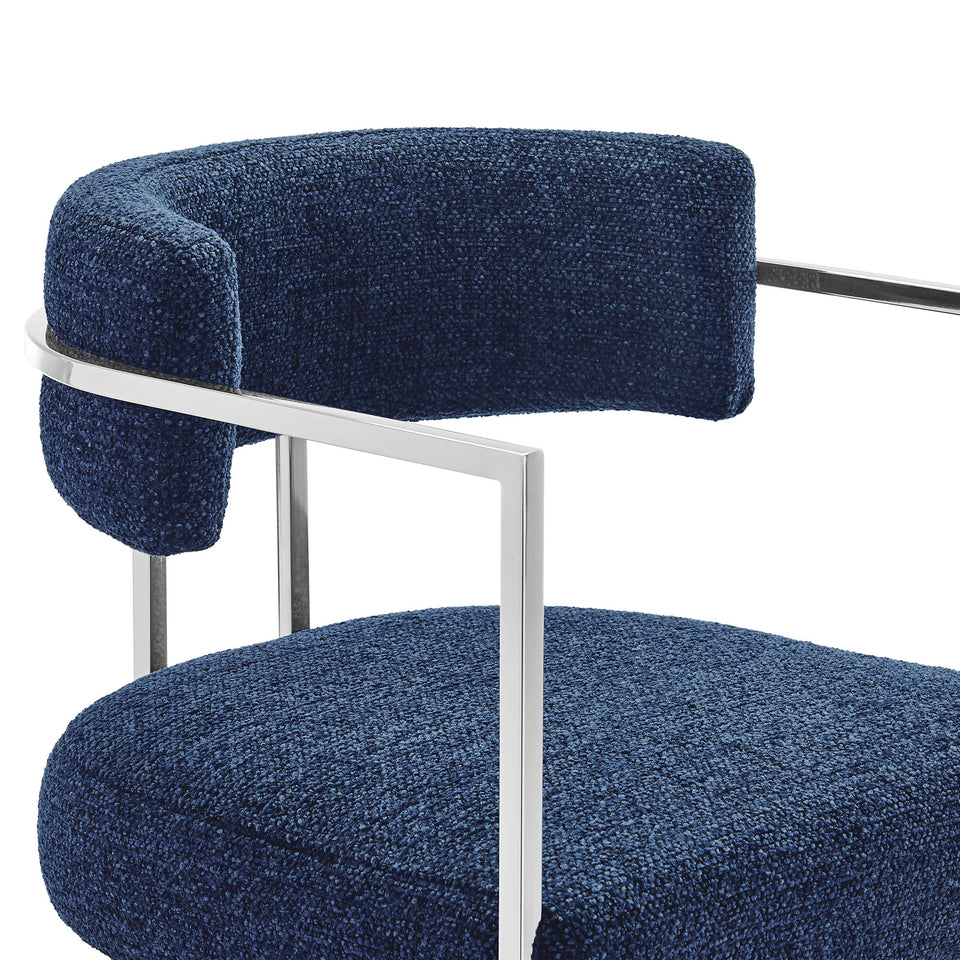 Huron Curved Back Fabric and Metal Counter Stool by Modway