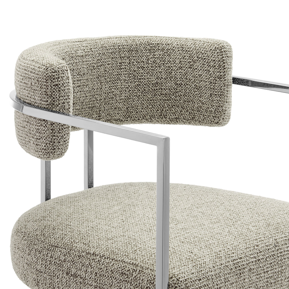 Huron Curved Back Fabric and Metal Counter Stool by Modway