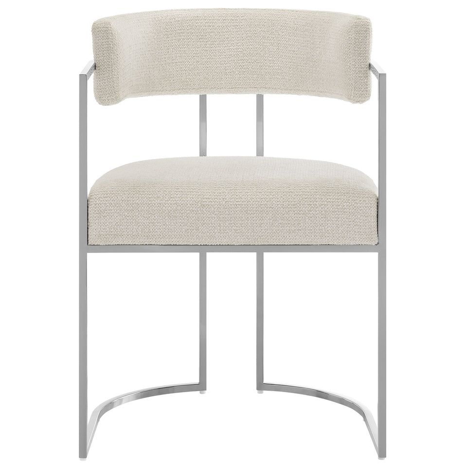 Huron Curved Back Fabric and Metal Dining Accent Chair by Modway