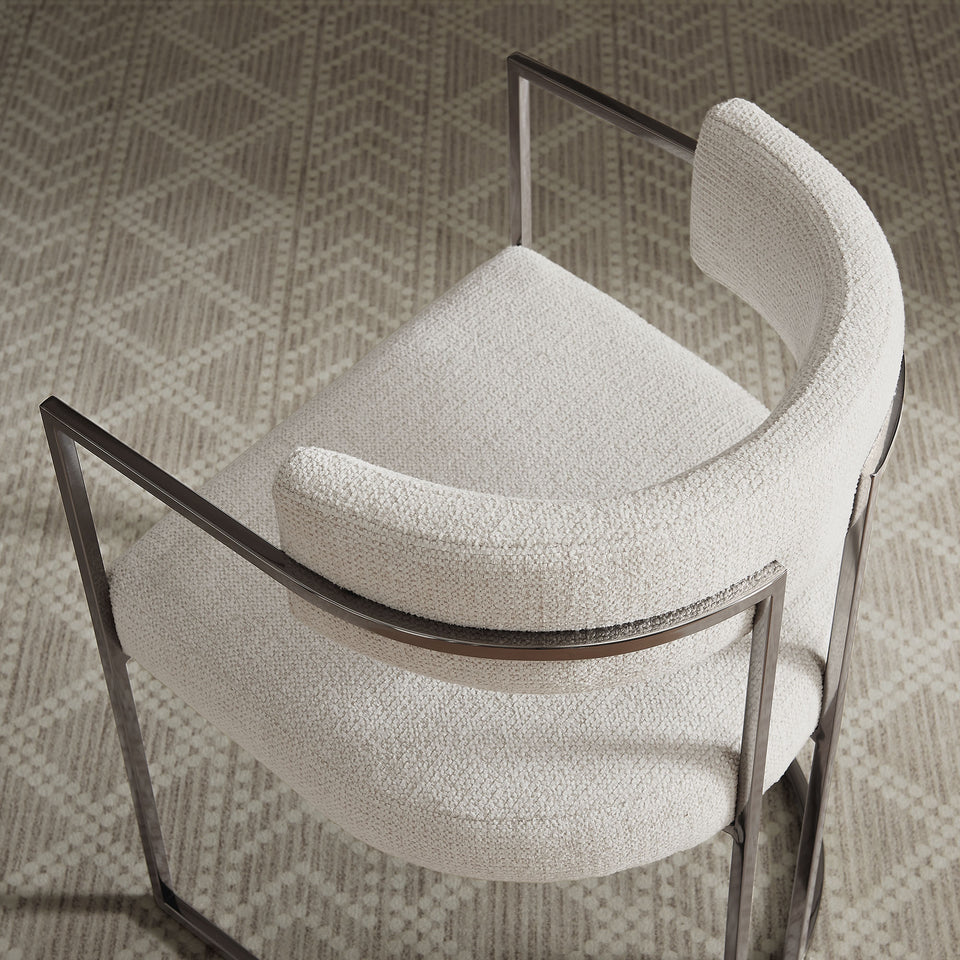 Huron Curved Back Fabric and Metal Dining Accent Chair by Modway