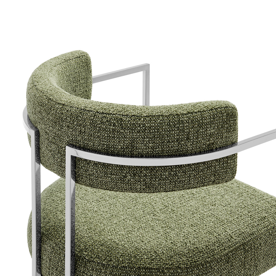 Huron Curved Back Fabric and Metal Dining Accent Chair by Modway