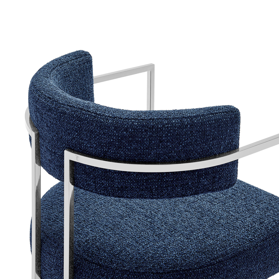 Huron Curved Back Fabric and Metal Dining Accent Chair by Modway