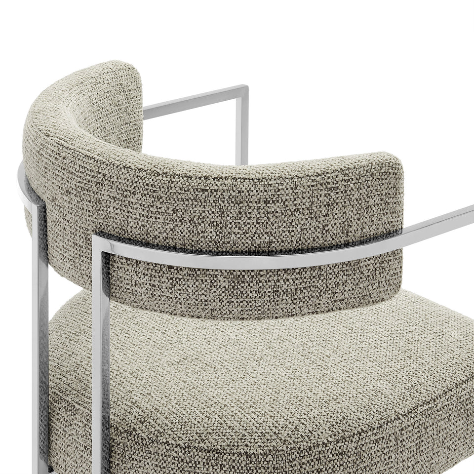 Huron Curved Back Fabric and Metal Dining Accent Chair by Modway