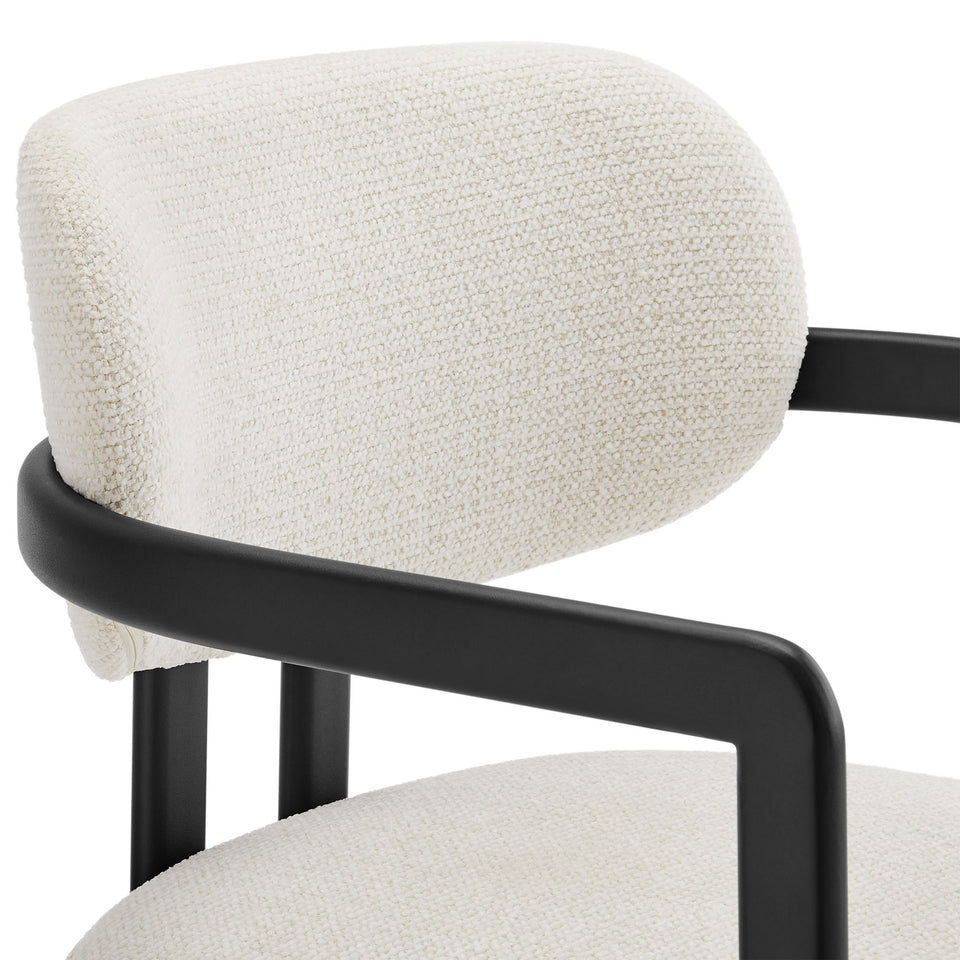 Elio Barrel Fabric and Metal Dining Chair by Modway