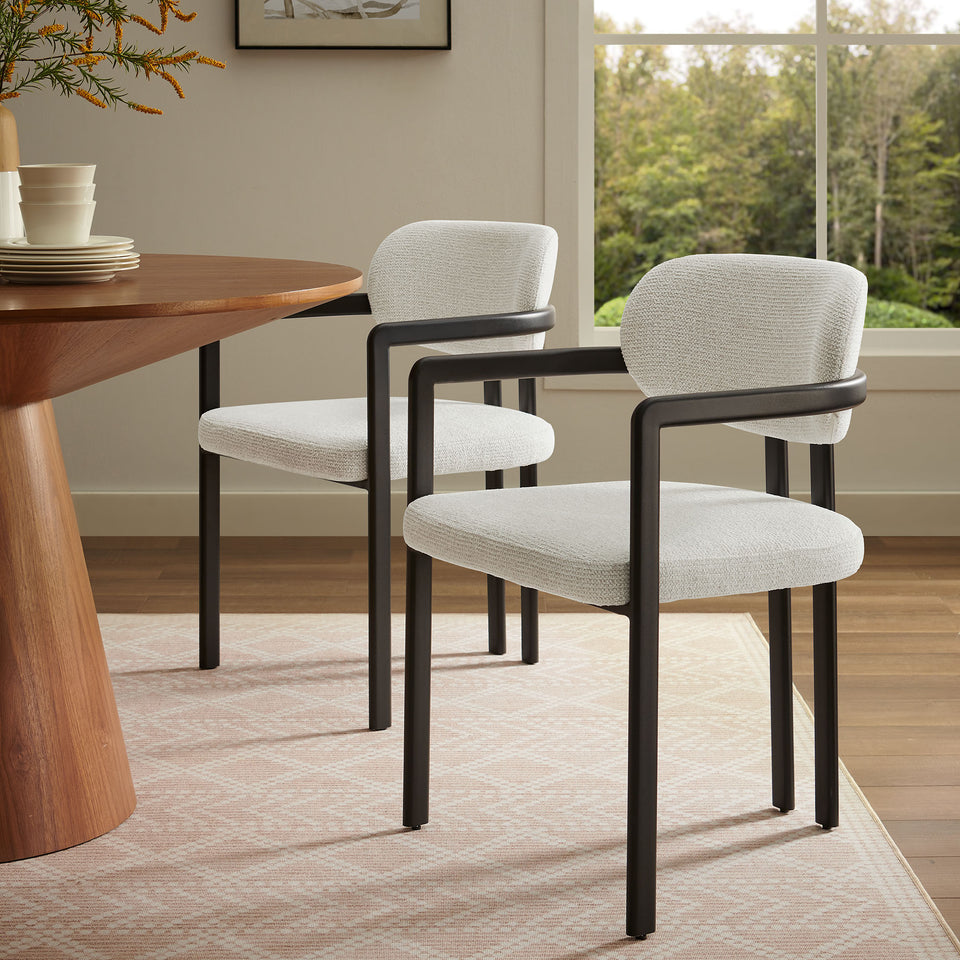 Elio Barrel Fabric and Metal Dining Chair by Modway