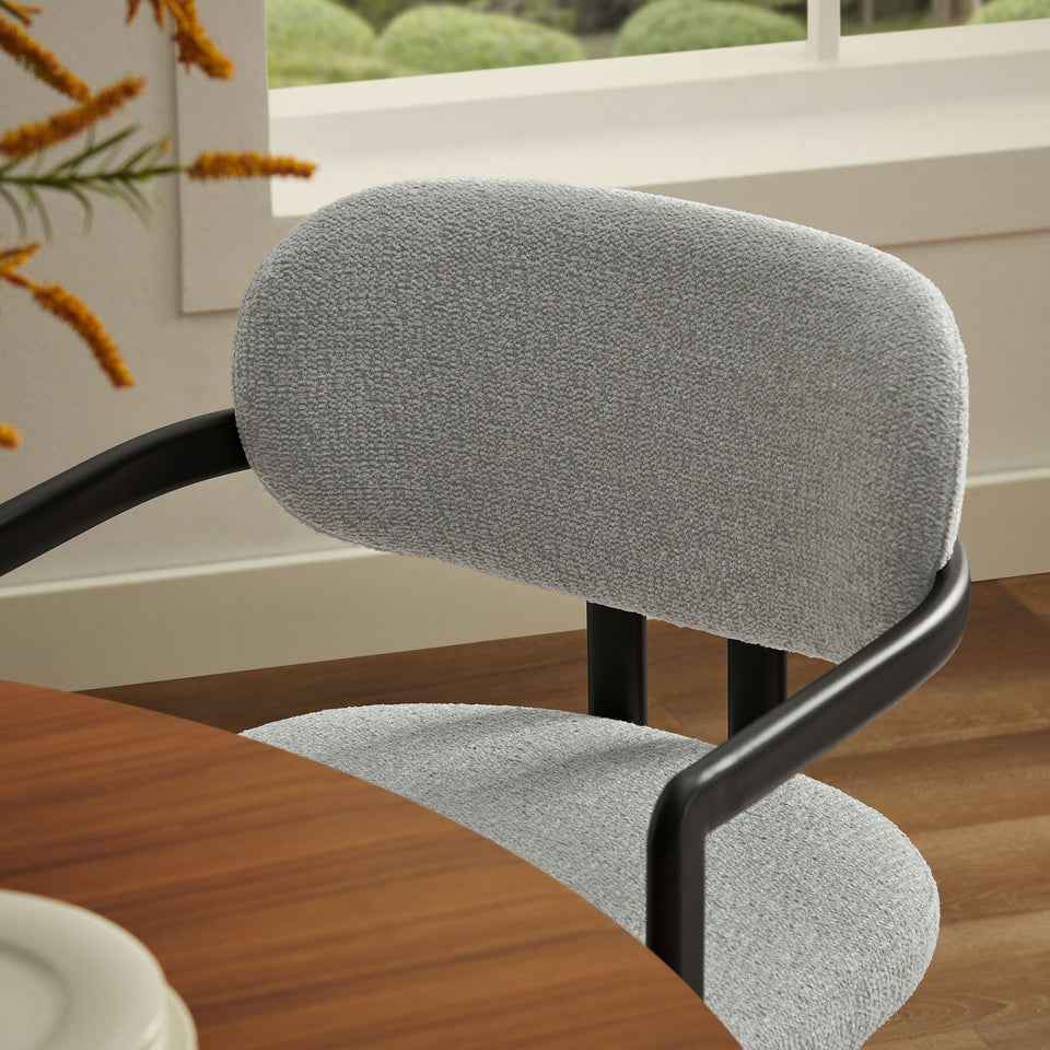 Elio Barrel Fabric and Metal Dining Chair by Modway