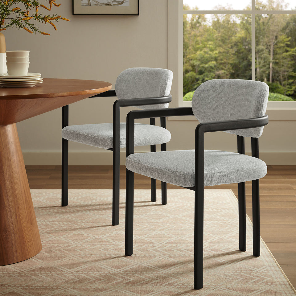 Elio Barrel Fabric and Metal Dining Chair by Modway