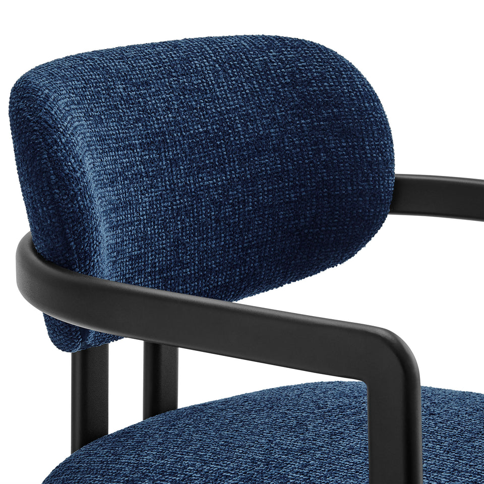 Elio Barrel Fabric and Metal Dining Chair by Modway