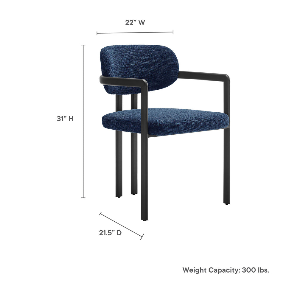 Elio Barrel Fabric and Metal Dining Chair by Modway