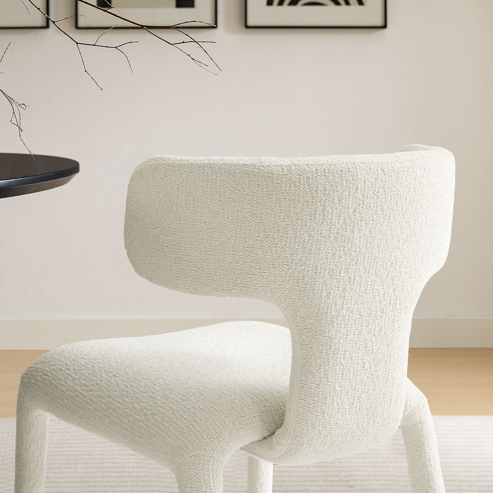 Stellan Curved Back Boucle Upholstered Dining Chair Set of 2 by Modway