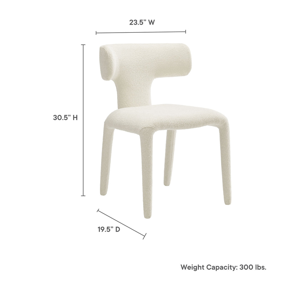 Stellan Curved Back Boucle Upholstered Dining Chair Set of 2 by Modway