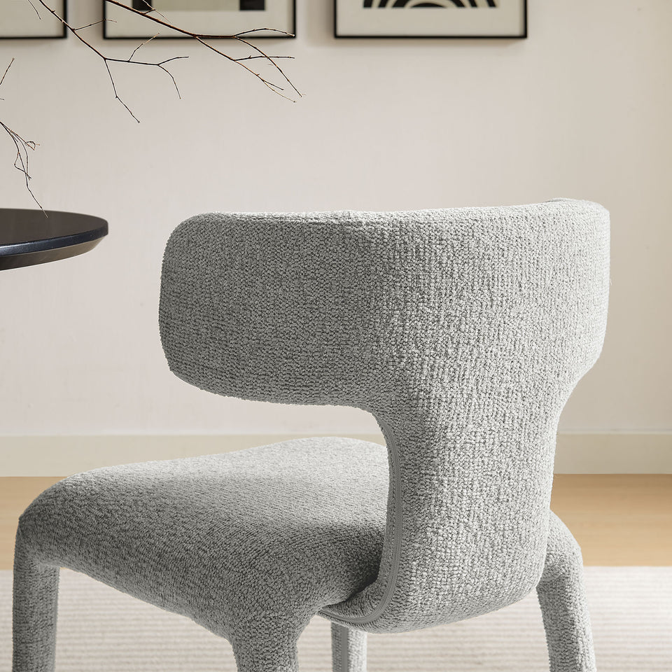 Stellan Curved Back Boucle Upholstered Dining Chair Set of 2 by Modway