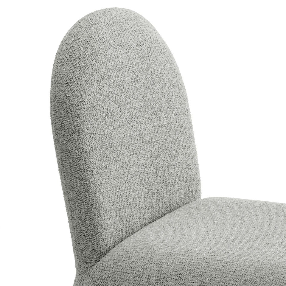 Junia Boucle Upholstered Arch Armless Dining Chair by Modway