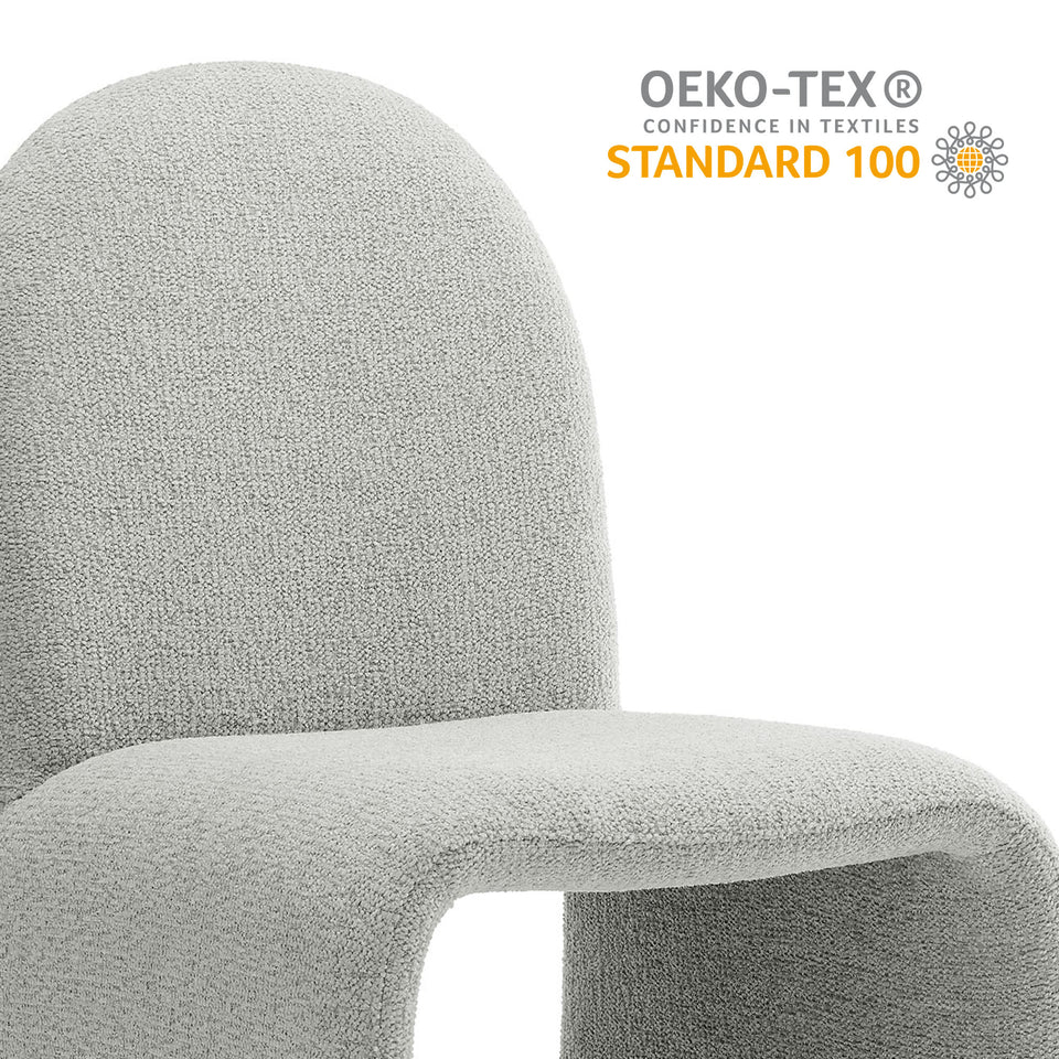 Junia Boucle Upholstered Arch Armless Dining Chair by Modway