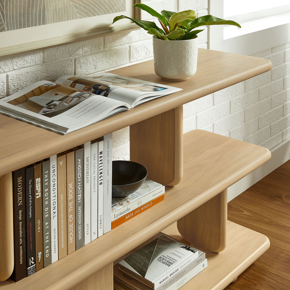 Lyle Sculptural 2-Tier Bookshelf by Modway
