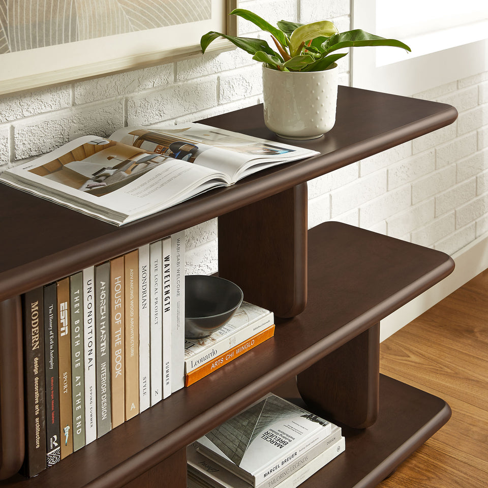 Lyle Sculptural 2-Tier Bookshelf by Modway