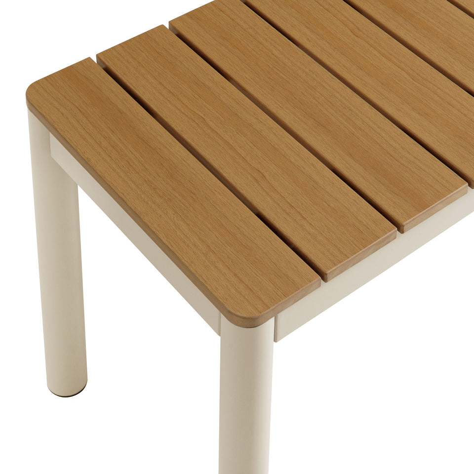 Finn Outdoor Patio Aluminum Bench with Faux Wood Top Set of 2 by Modway