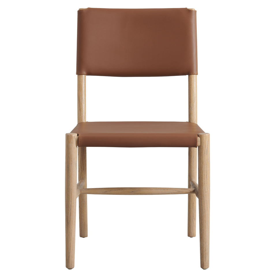 Dover Wood Vegan Leather Dining Side Chairs Set of 2 by Modway