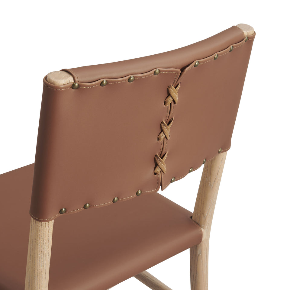 Dover Wood Vegan Leather Dining Side Chairs Set of 2 by Modway