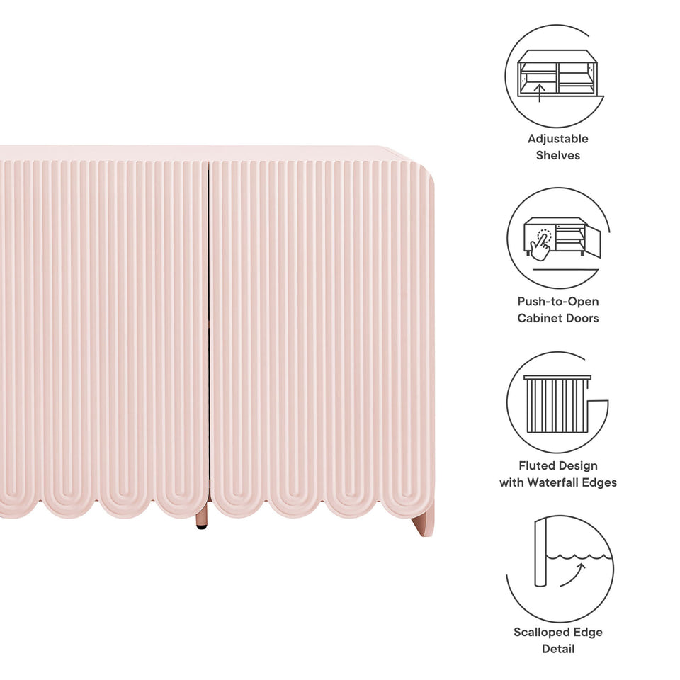 Dahlia Fluted and Scalloped Sideboard Storage Cabinet by Modway