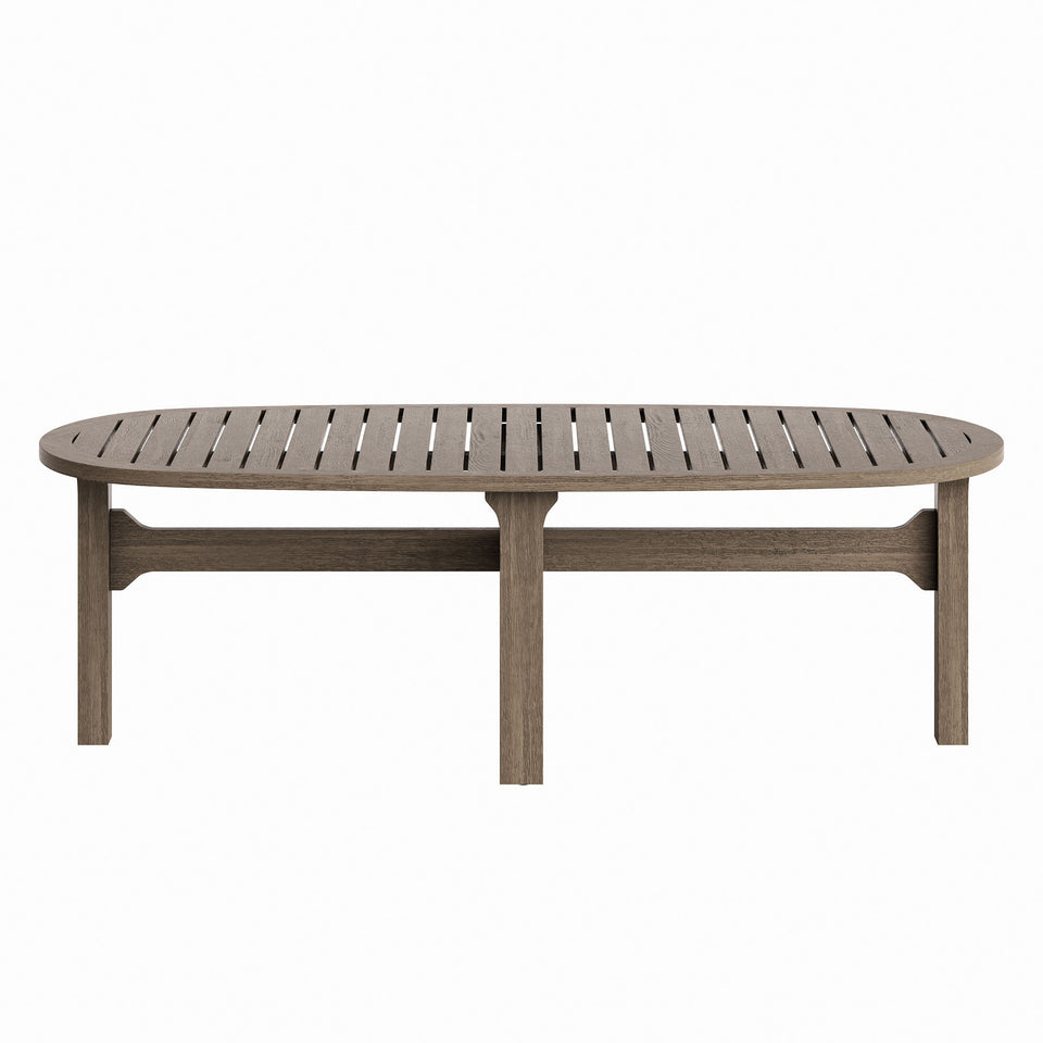 Saratoga Oval Outdoor Patio Teak Wood Coffee Table by Modway