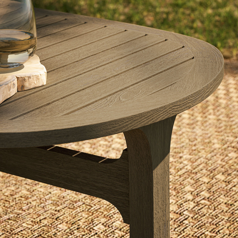 Saratoga Oval Outdoor Patio Teak Wood Coffee Table by Modway