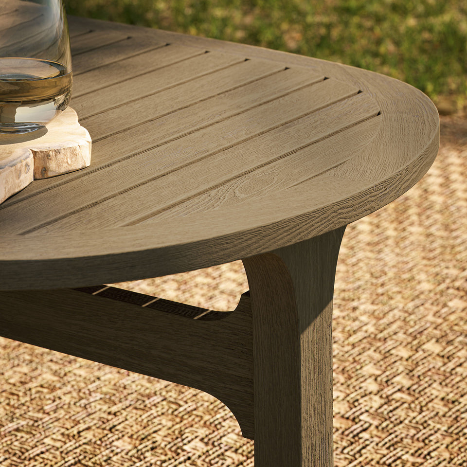 Saratoga Oval Outdoor Patio Teak Wood Coffee Table by Modway