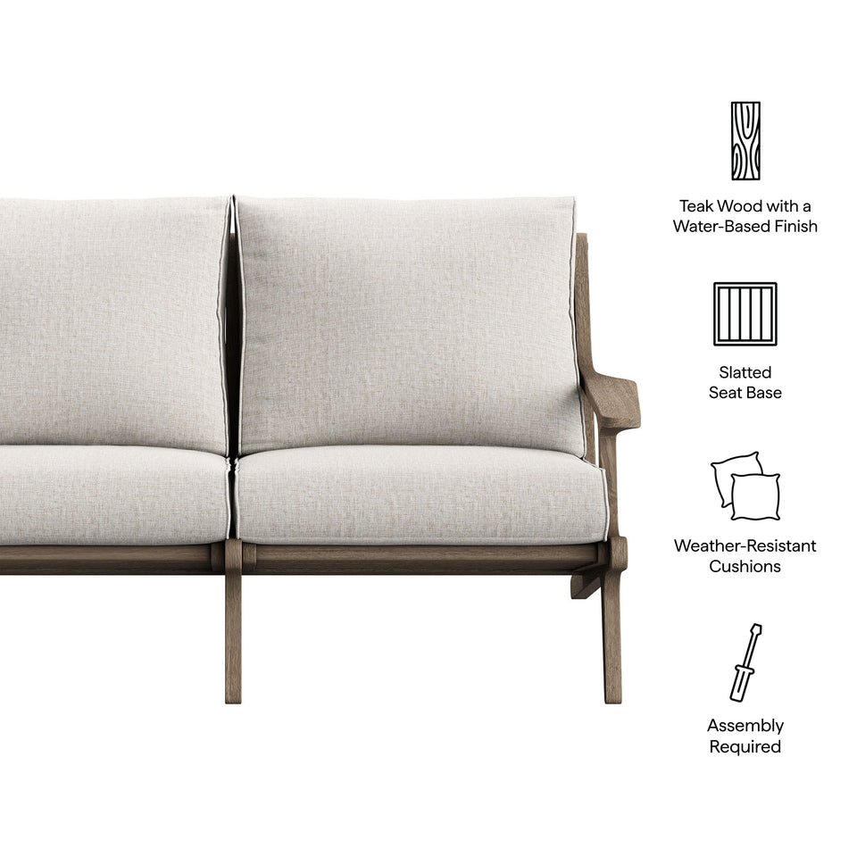 Saratoga Outdoor Patio Teak Wood Loveseat by Modway