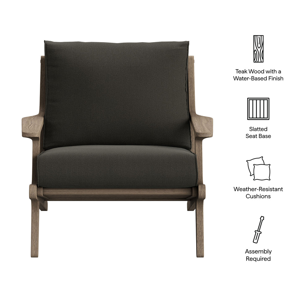 Saratoga Outdoor Patio Teak Wood Armchair by Modway